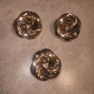 Vintage Ornate Scarf Cilp & Earrings Set